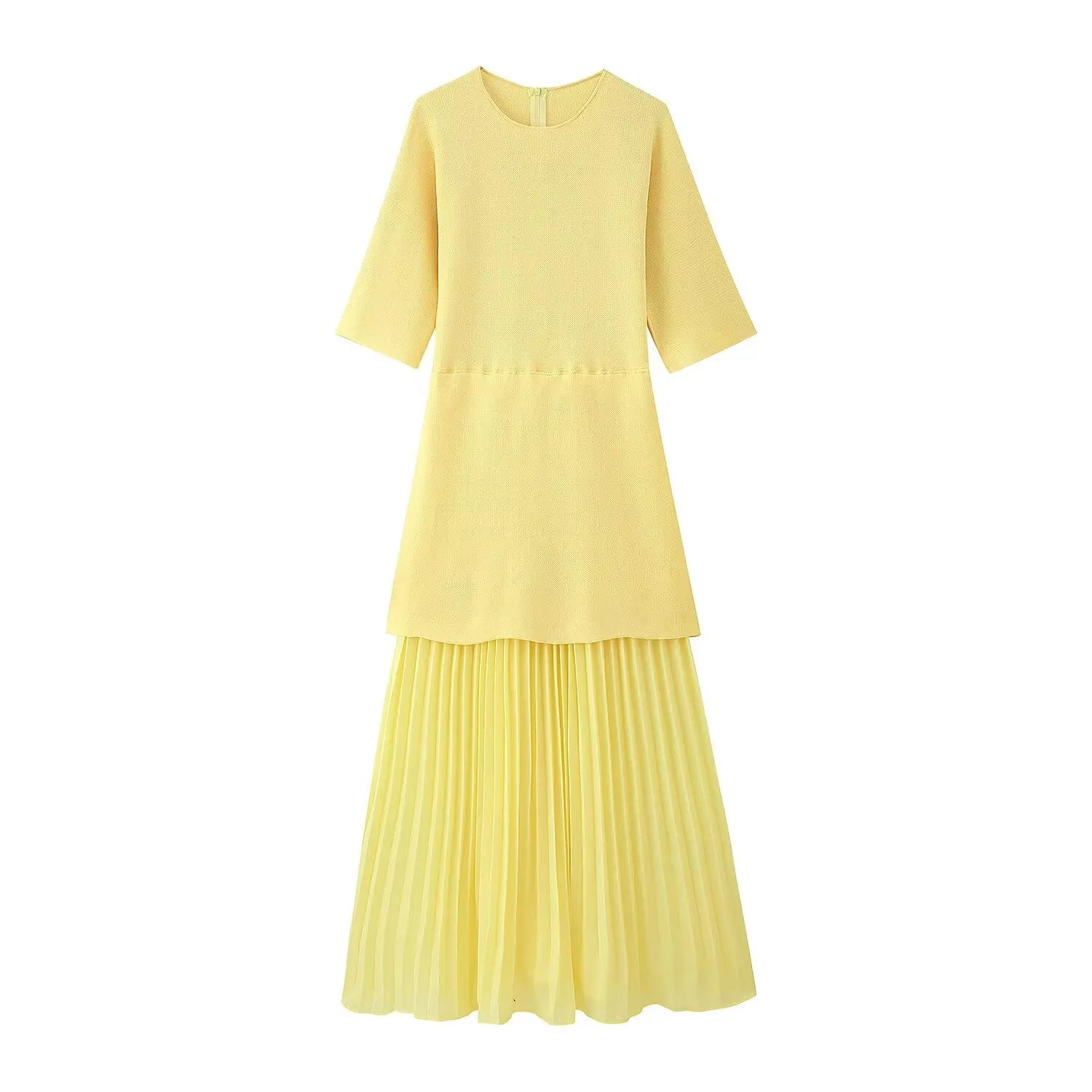 Pleated Knitted Dress